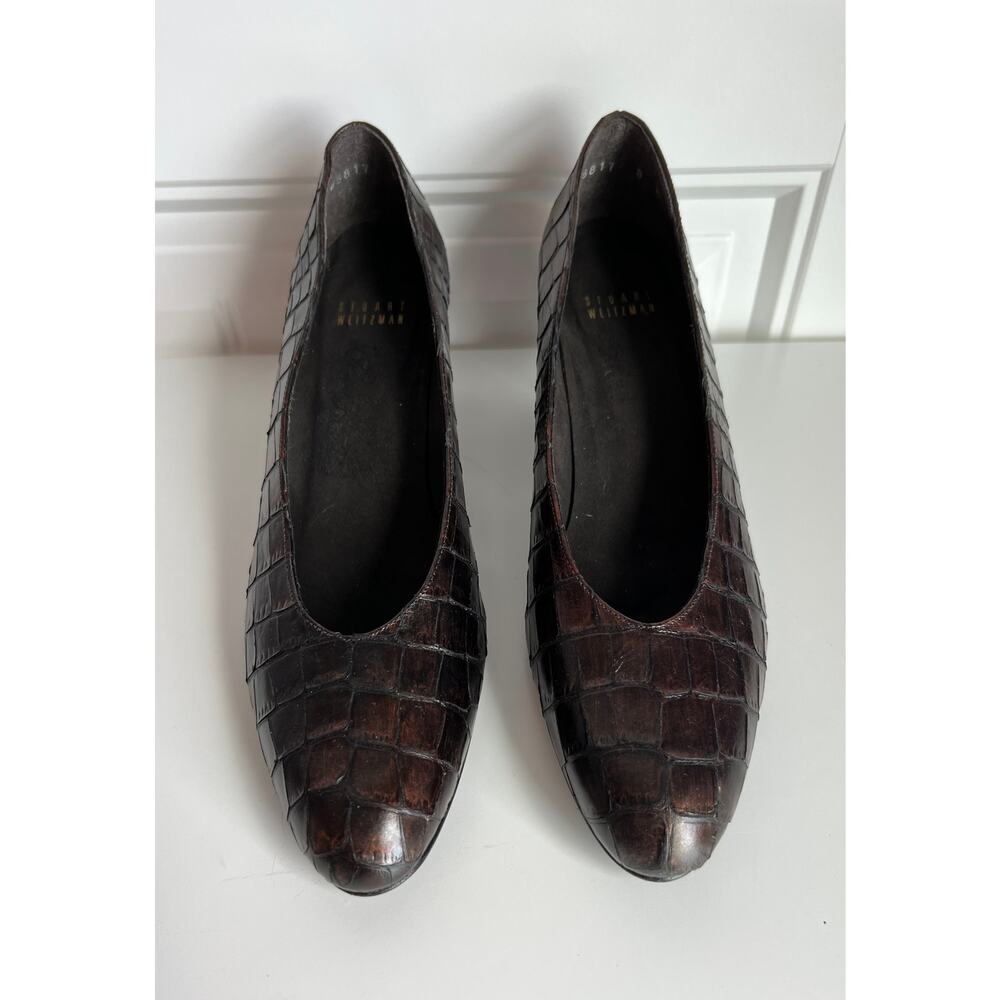 Vintage Stuart Weitzman Embossed Croco Pumps - Women's Size 8